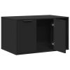 Cutie litieră pisici negru 80x50x45 cm lemn prelucrat