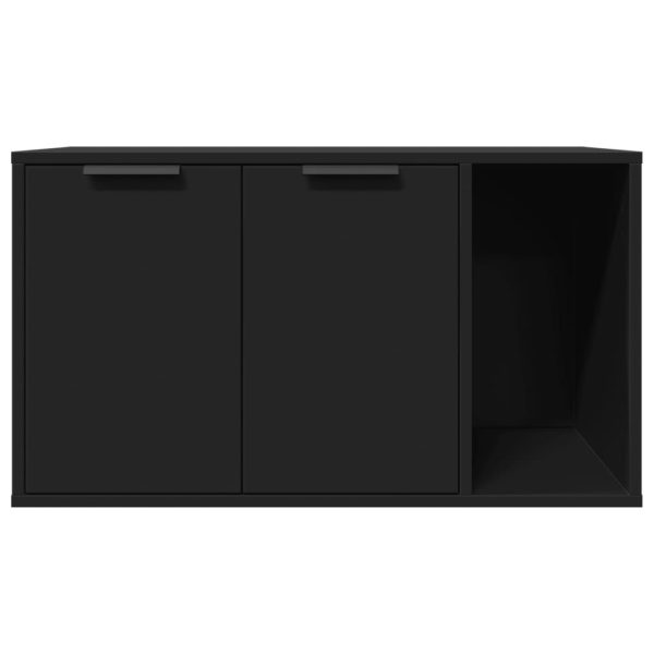 Cutie litieră pisici negru 80x50x45 cm lemn prelucrat