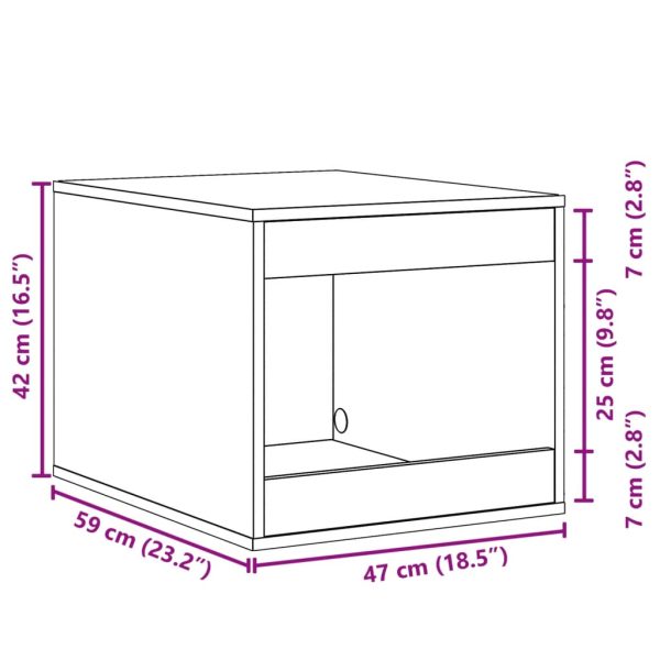 Cutie litieră pisici alb 47x59x42 cm lemn prelucrat