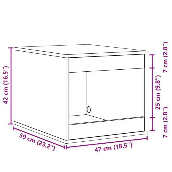 Cutie litieră pisici gri beton 47x59x42 cm lemn prelucrat