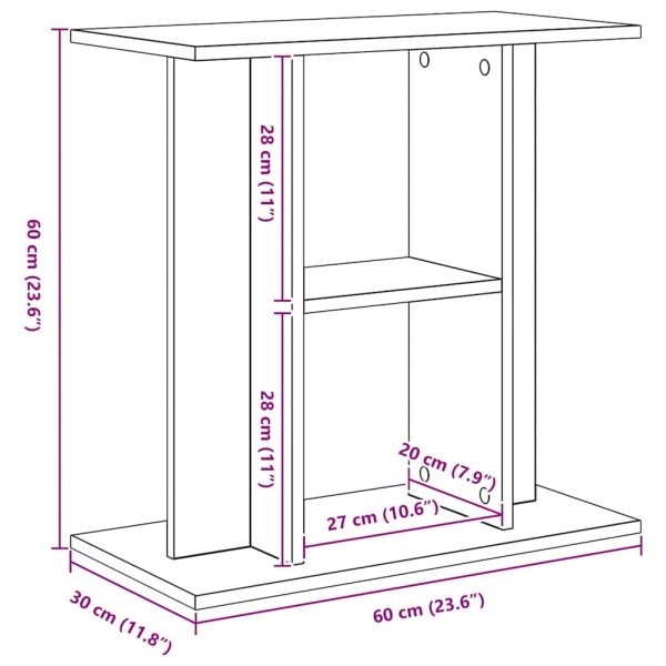 Suport pentru acvariu, stejar negru, 60x30x60 cm, lemn stratificat