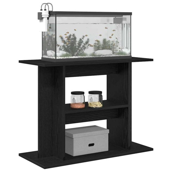 Suport acvariu Stejar negru 80x35x60 cm Lemn prelucrat