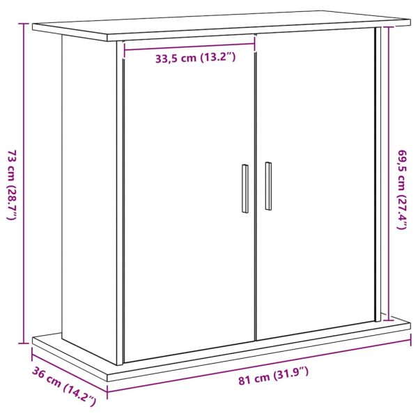 Suport pentru acvariu, stejar negru, 81x36x73 cm, lemn stratificat