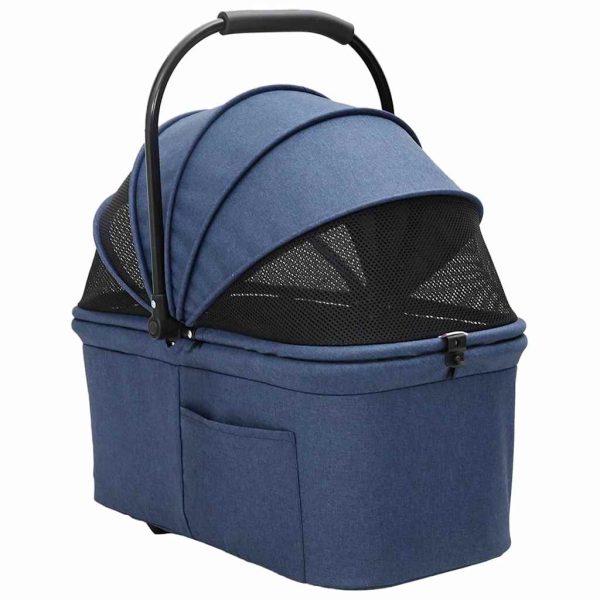 Carucior pentru Pisici Pliante albastru 81 x 47 x 99 cm