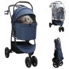Carucior pentru Pisici Pliante albastru 78 x 54 x 101 cm