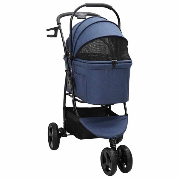 Carucior pentru Pisici Pliante albastru 78 x 54 x 101 cm