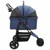 Carucior pentru Pisici Pliante albastru 78 x 54 x 101 cm