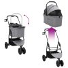 Carucior pentru Pisici Pliante Gri 78 x 54 x 101 cm Poliester