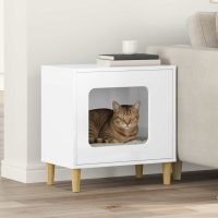 8721364532724_mo-im_en_px16_1 Casa pentru pisici Alb Lucios 51 x 30 x 52 cm Lemn compozit