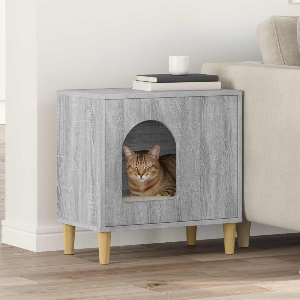 Casa pentru pisici Gri Sonoma 51 x 30 x 52 cm Lemn compozit