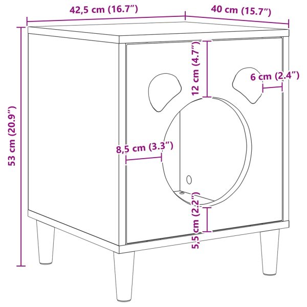 8721364532878_wbg-siz_en_px16_1 Casa pentru pisici Negru 42,5 x 40 x 53 cm Lemn compozit