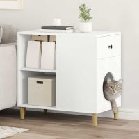 Casa pentru pisici Alb 72 x 42.5 x 70 cm Lemn compozit