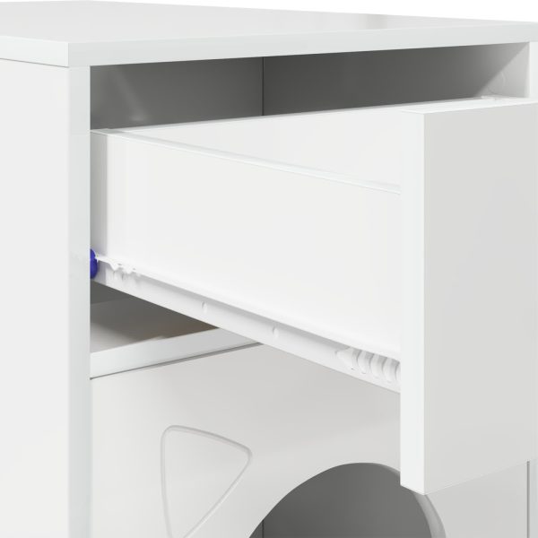 Casa pentru pisici Alb Lucios 72 x 42.5 x 70 cm Lemn compozit