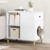 Casa pentru pisici Alb Lucios 72 x 42.5 x 70 cm Lemn compozit