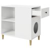Casa pentru pisici Alb Lucios 72 x 42.5 x 70 cm Lemn compozit