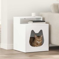 Casa pentru pisici Alb 42,5 x 40 x 53,5 cm Lemn compozit
