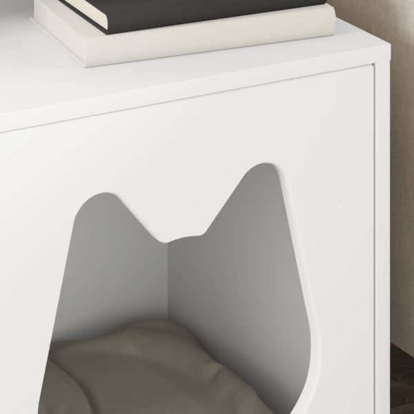 Casa pentru pisici Alb 42,5 x 40 x 53,5 cm Lemn compozit