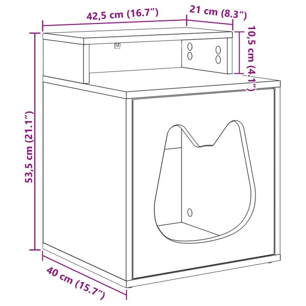 Casa pentru pisici Alb 42,5 x 40 x 53,5 cm Lemn compozit