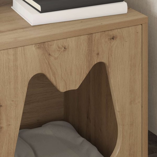 Casa pentru pisici Stejar artizanal 42,5 x 40 x 53,5 cm