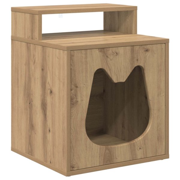 Casa pentru pisici Stejar artizanal 42,5 x 40 x 53,5 cm