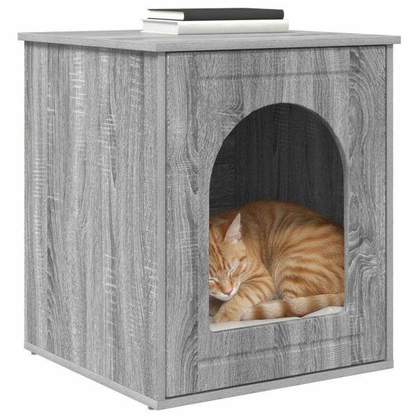Casa pentru pisici Gri Sonoma 53 x 52 x 62 cm Lemn compozit