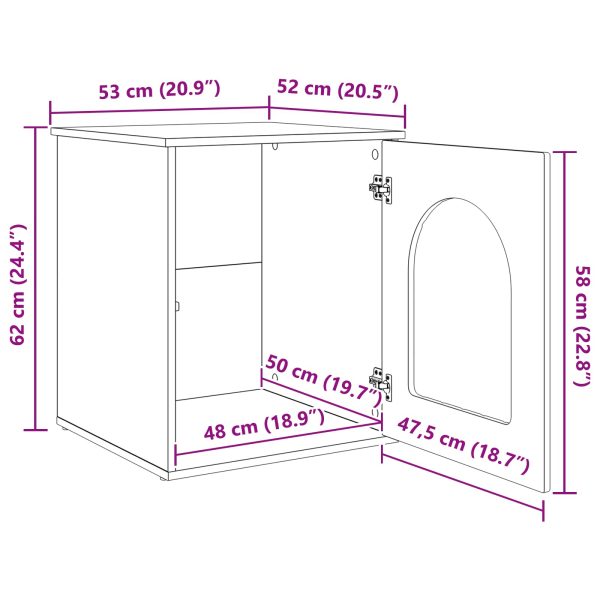 Casa pentru pisici Lemn vechi 53 x 52 x 62 cm Lemn compozit