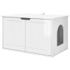 Casa pentru pisici Alb Lucios 85 x 55 x 50,5 cm Lemn compozit