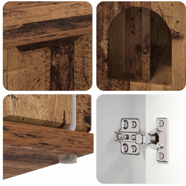 Casa pentru pisici Lemn vechi 85 x 55 x 50,5 cm Lemn compozit