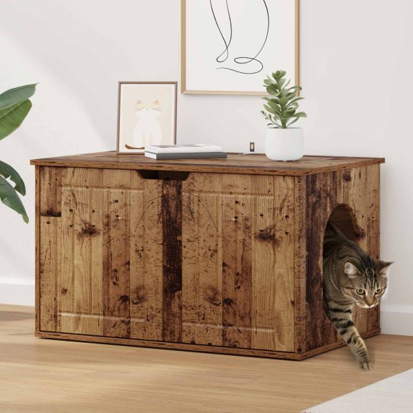 Casa pentru pisici Lemn vechi 85 x 55 x 50,5 cm Lemn compozit