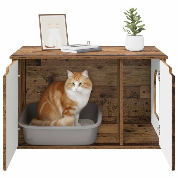 Casa pentru pisici Lemn vechi 85 x 55 x 50,5 cm Lemn compozit