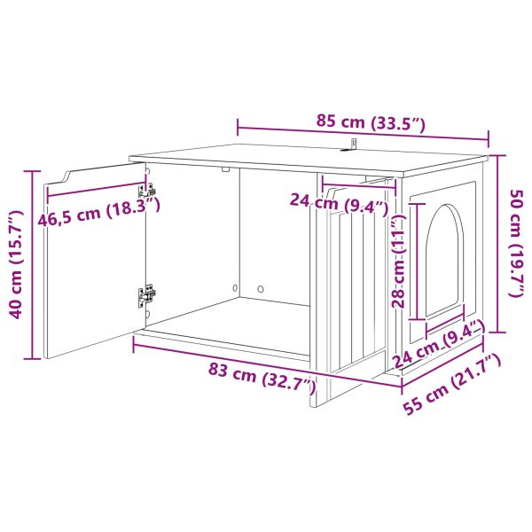 Casa pentru pisici Lemn vechi 85 x 55 x 50,5 cm Lemn compozit