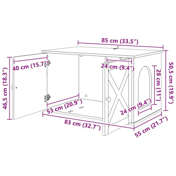 8721364533448_wbg-siz_en_px16_1 Casa pentru pisici Alb Lucios 85 x 55 x 50 cm Lemn compozit
