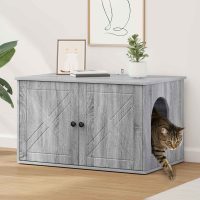 Casa pentru pisici Gri Sonoma 85 x 55 x 50 cm Lemn compozit