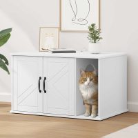 Casa pentru pisici Alb 85 x 55 x 50 cm Lemn compozit