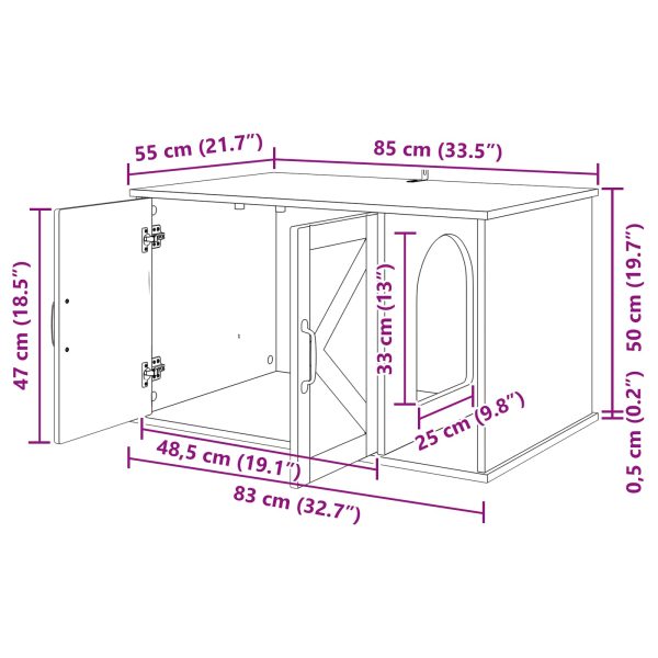 Casa pentru pisici Negru 85 x 55 x 50 cm Lemn compozit