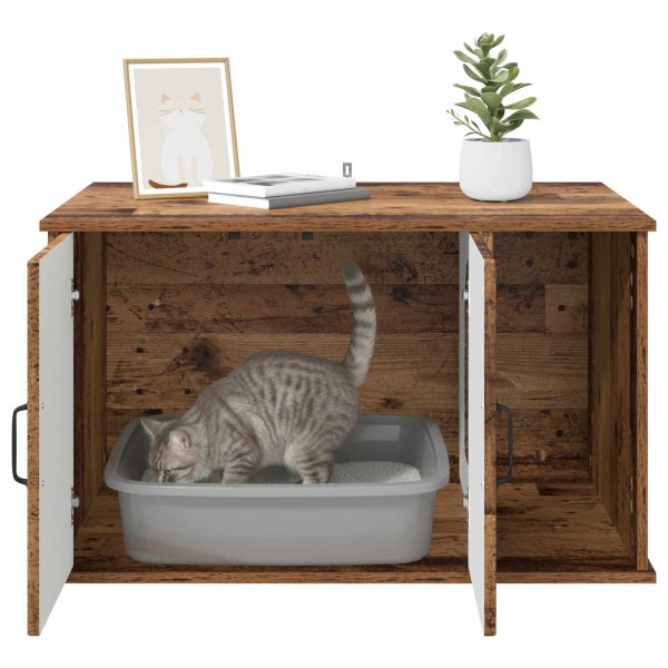 Casa pentru pisici Lemn vechi 85 x 55 x 50 cm Lemn compozit