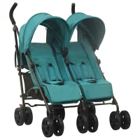 10240 1 vidaXL Cărucior dublu, verde, oțel