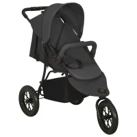 10260 1 vidaXL Cărucior pentru bebeluși, antracit, oțel