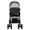 10347 3 vidaXL Cărucior pentru gemeni în tandem, gri deschis, oțel