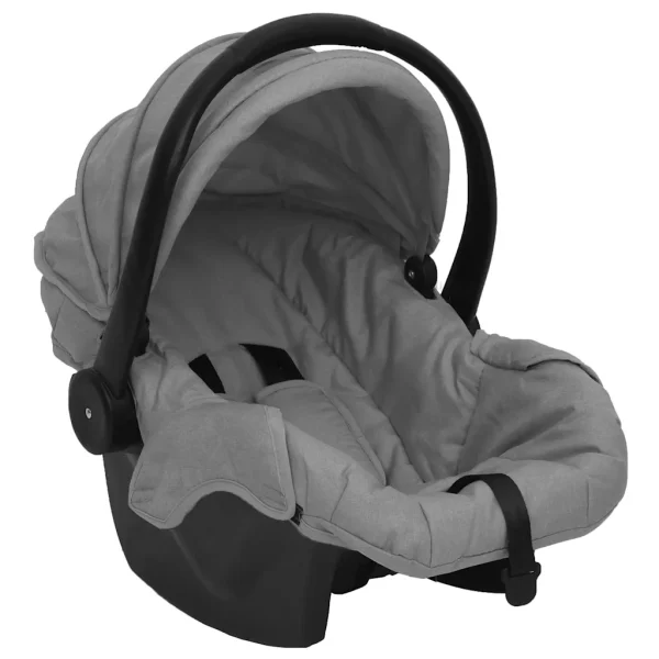 10389 10 vidaXL Cărucior pentru copii 3-în-1, gri deschis și negru, oțel