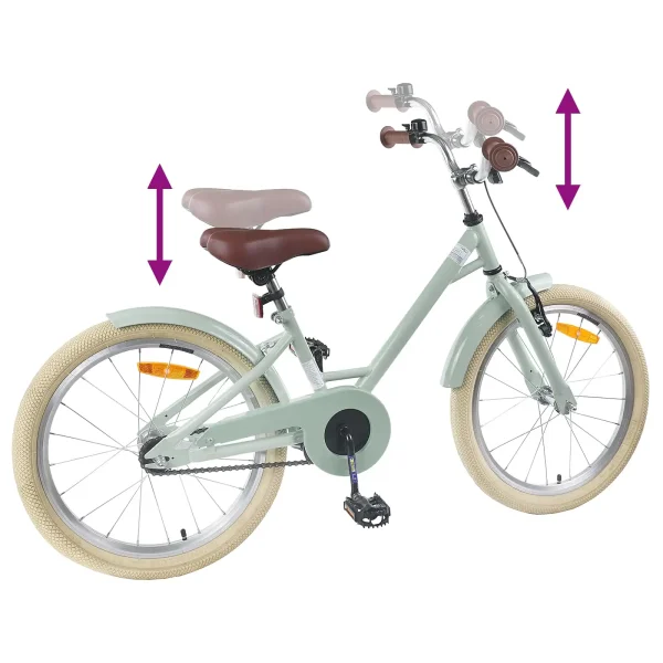 Bicicletă pentru Copii 18 Inci pentru 5-7 ani Verde deschis