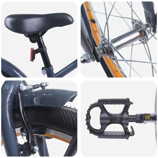 Bicicletă pentru Copii 22 Inci pentru 7-12 ani Gri închis