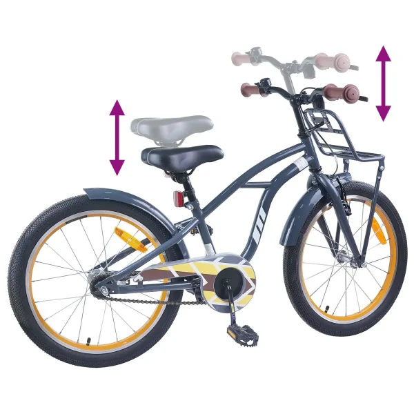 Bicicletă pentru Copii 22 Inci pentru 7-12 ani Gri închis