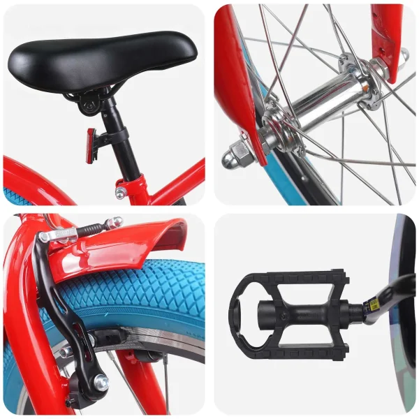 Bicicletă pentru Copii 18 Inci pentru 5-7 ani Roșu