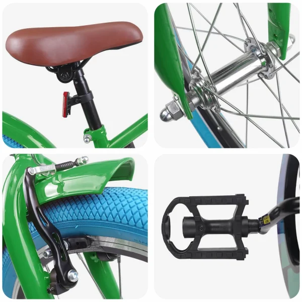 Bicicletă pentru Copii 18 Inci pentru 5-7 ani Verde