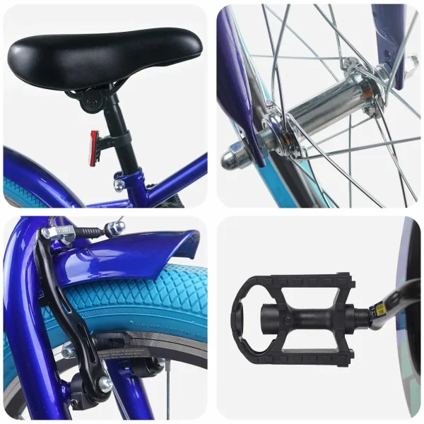 Bicicletă pentru Copii 18 Inci pentru 5-7 ani Albastru închis