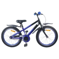 Bicicletă pentru Copii 18 Inci pentru 5-7 ani Albastru Negru