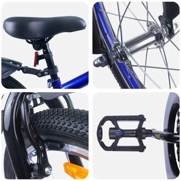 Bicicletă pentru Copii 18 Inci pentru 5-7 ani Albastru Negru