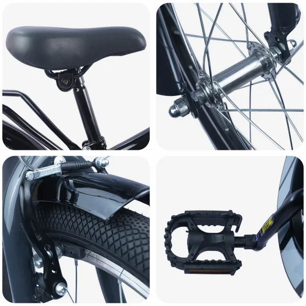 Bicicletă pentru Copii 18 Inci pentru 5-7 ani Negru