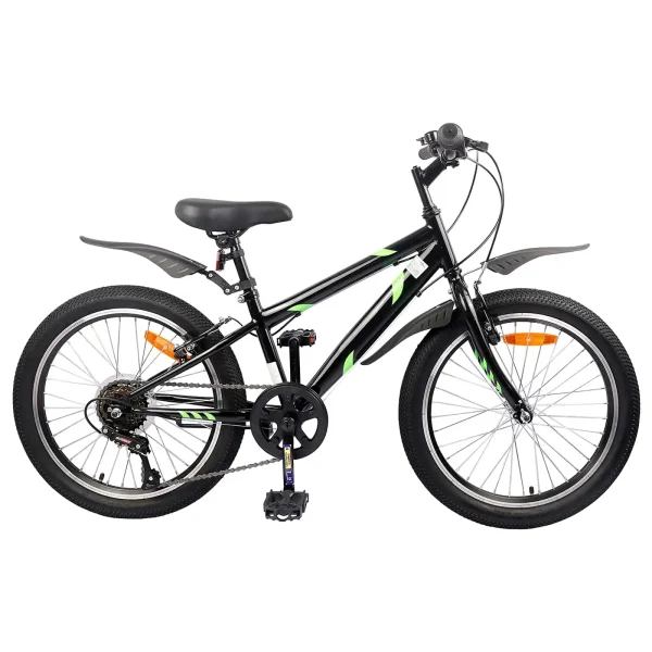 Bicicletă pentru Copii 24 Inci 6-Speed pentru 8-12 ani Negru